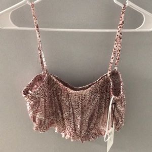 Cropped red-multi top